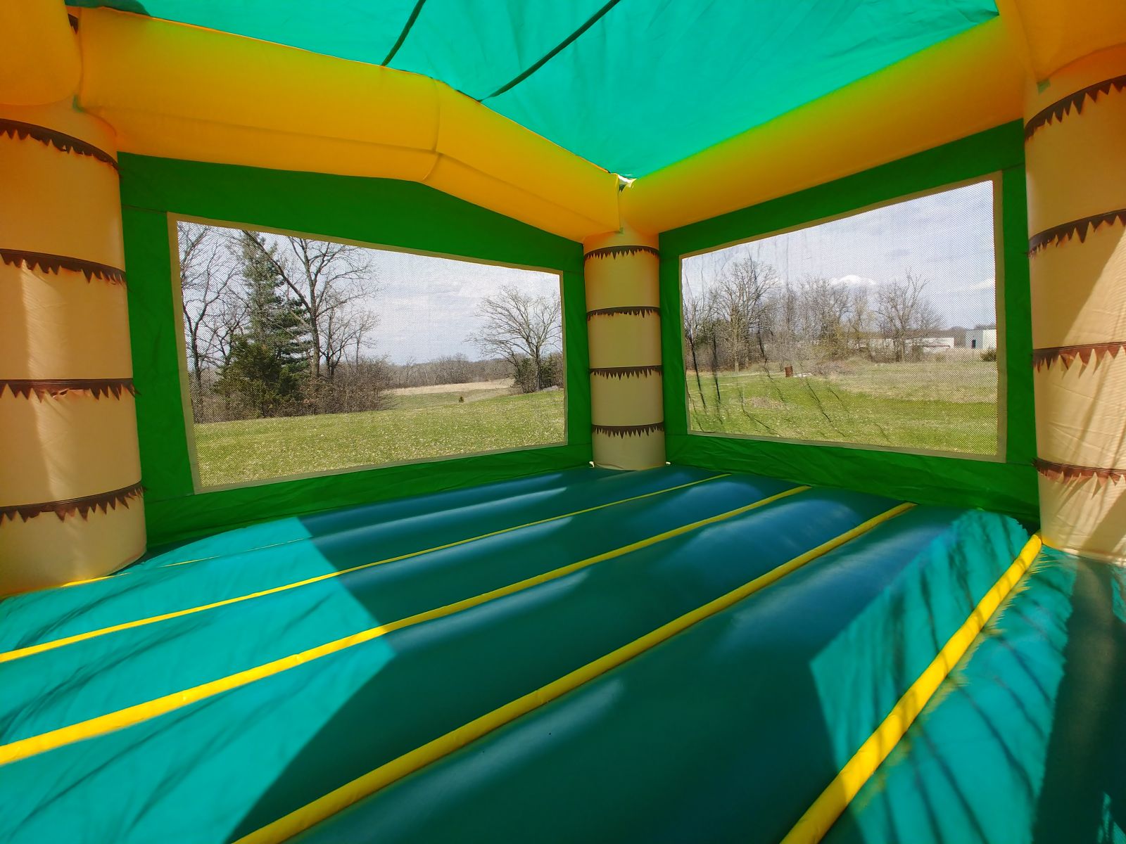Interior of tropical bounce house